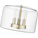 Asheville 3 Light 11 inch Modern Gold Indoor Semi-Flush Ceiling Light